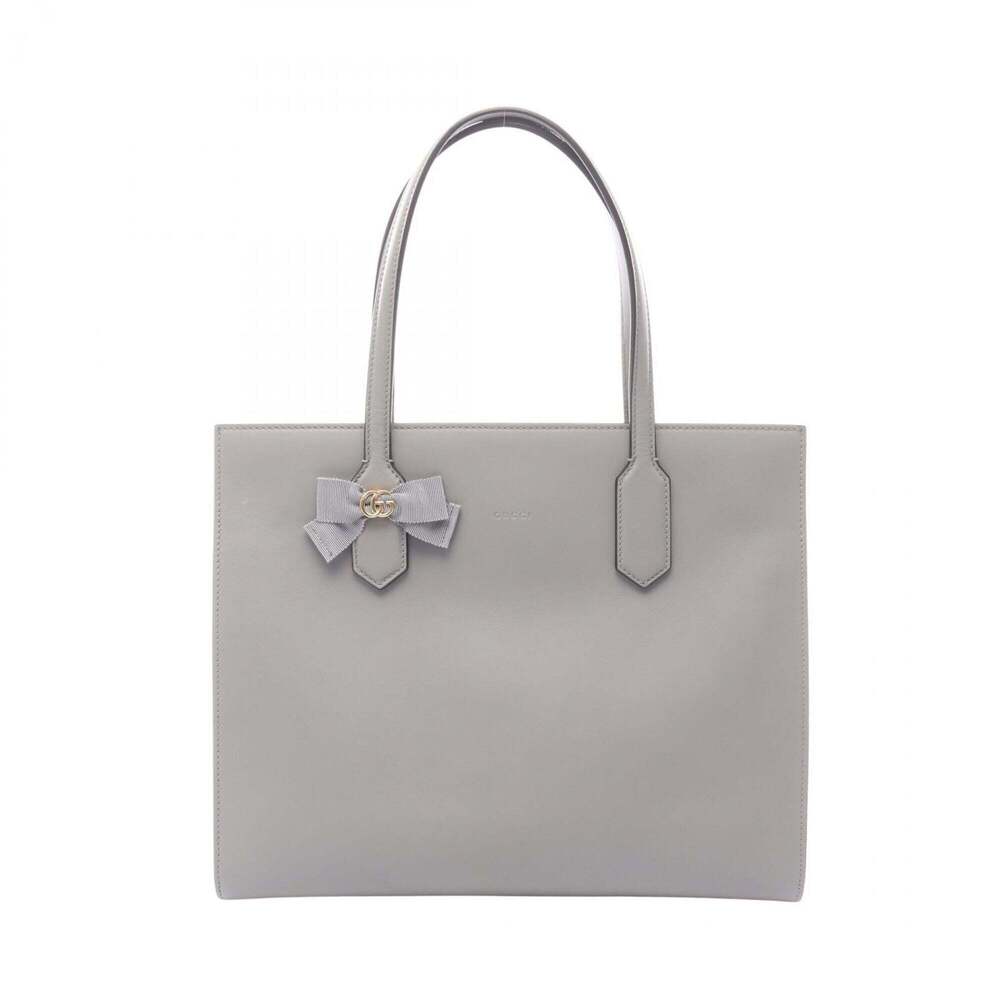 GUCCI Authentic Gray Leather Tote Bag - Picture 1 of 9